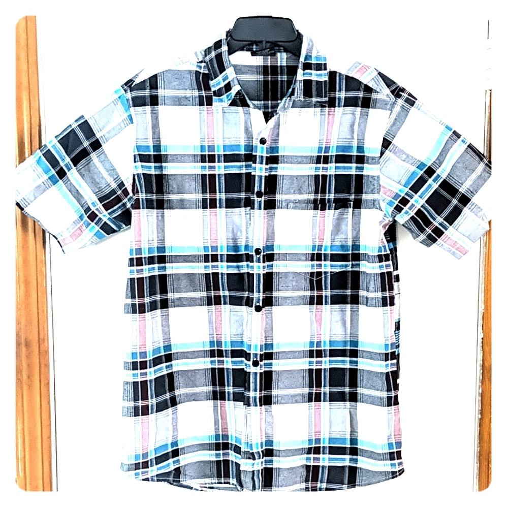 ShirtWorks Short Sleeve Button Down Casual Shirt